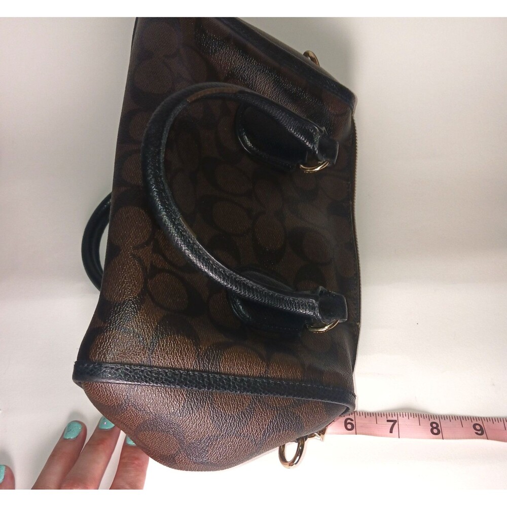 Coach Brown Signature Mini Satchel with Gold Hardware - Picture 6 of 13